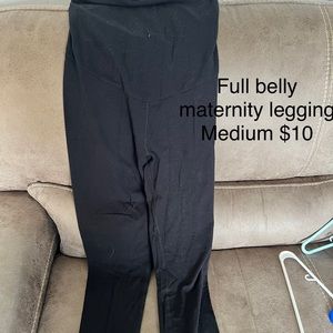 Full stomach black maternity legging